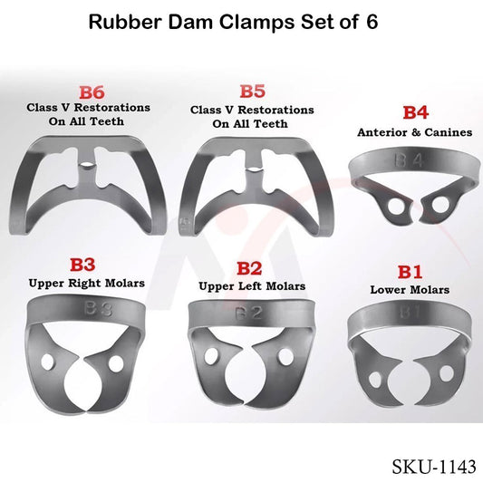 Rubber Dam Clamps Set of 6