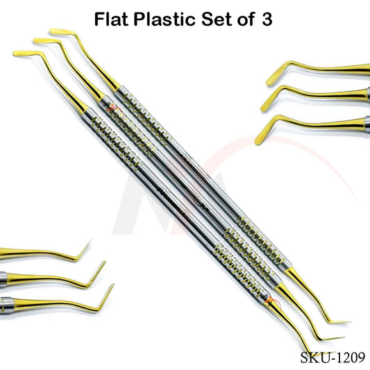 Flat Plastic Set of 3 Titnium Gold Coated Tips