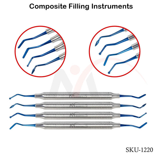 Composite FIlling Set of 4 Blue Coated Tips