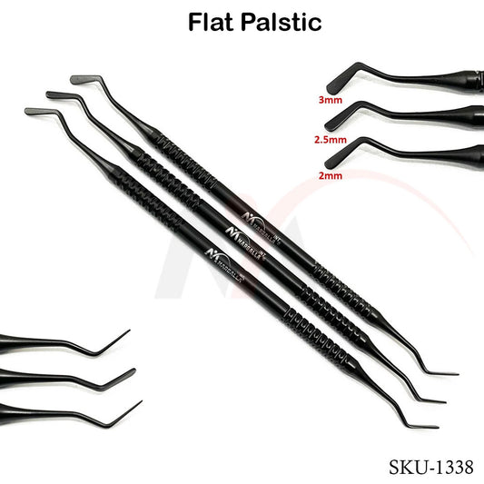 Flat Plastic Set of 3 Black Coated