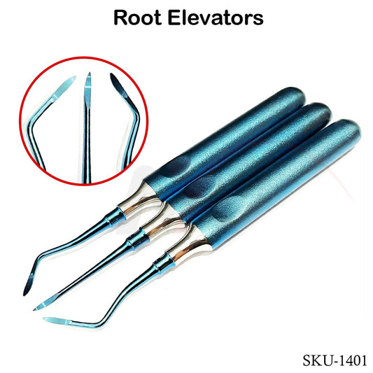 Dental Root Elevators Set of 3 Blue